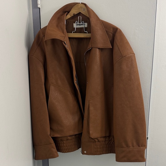 Missguided Jackets & Blazers - Missguided Tan Leather Jacket